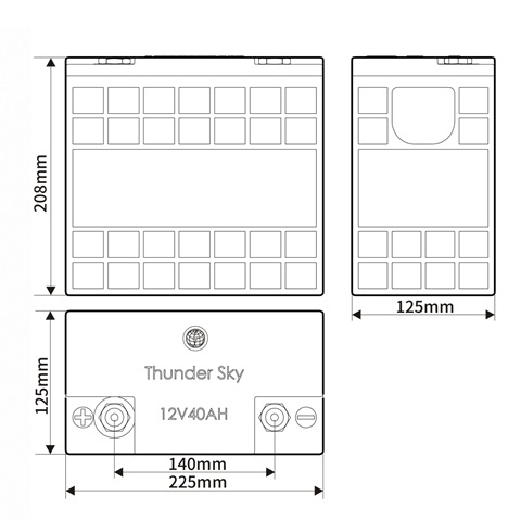 TSWB-LP12V40AH Dimension