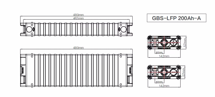 gbs 200Ah battery Dimension