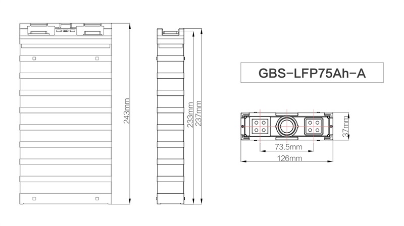 GBS-LFP75Ah-A Dimension