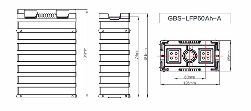 GBS 60Ah Battery Cells Dimension