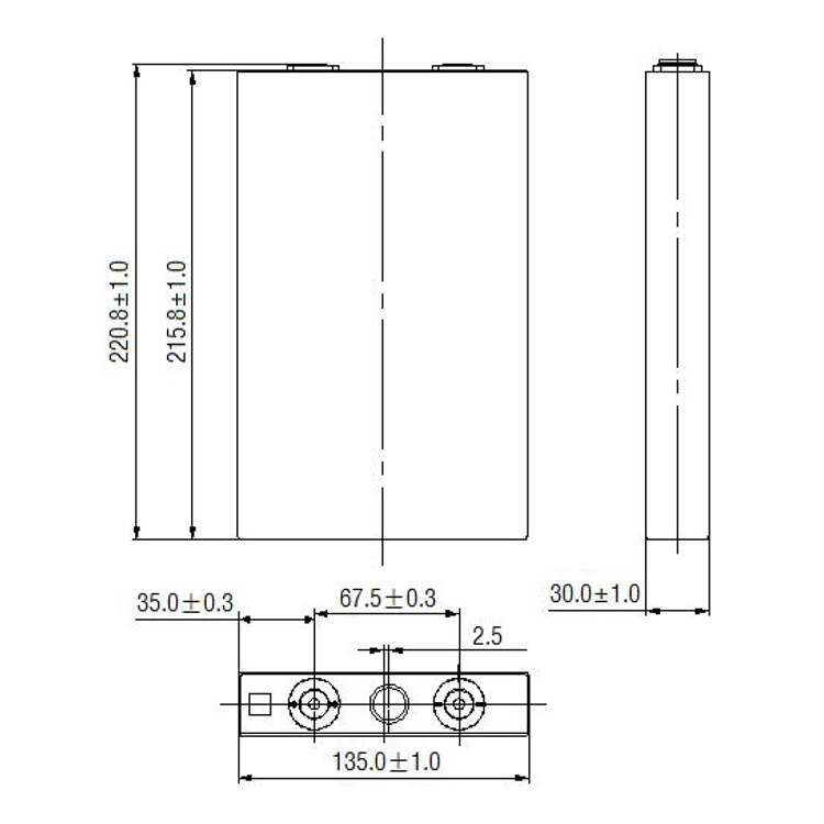 CALB cam72 72ah lifepo4 battery dimension