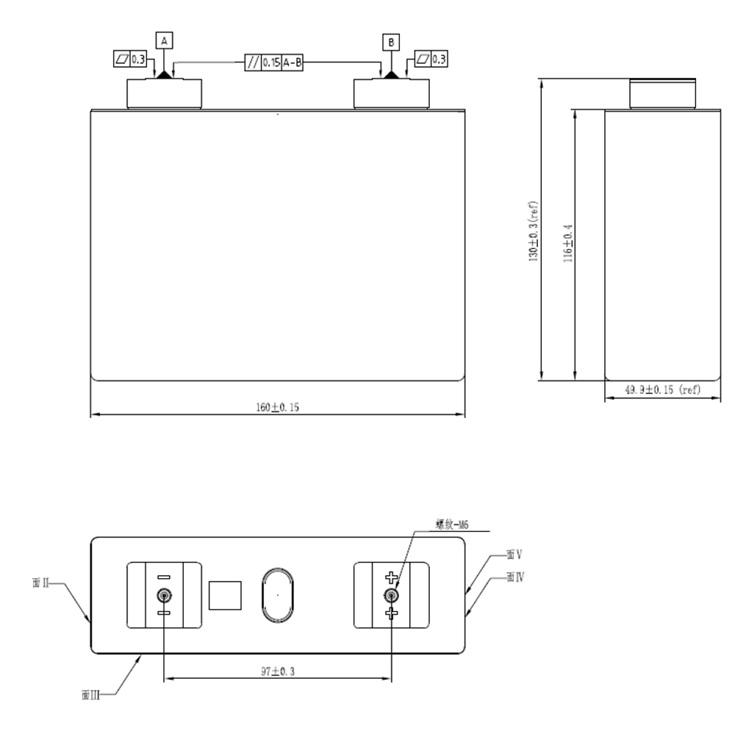 dimensions of CALB L160F100